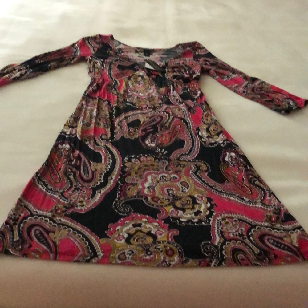 Pink and Black Paisley INC Dress